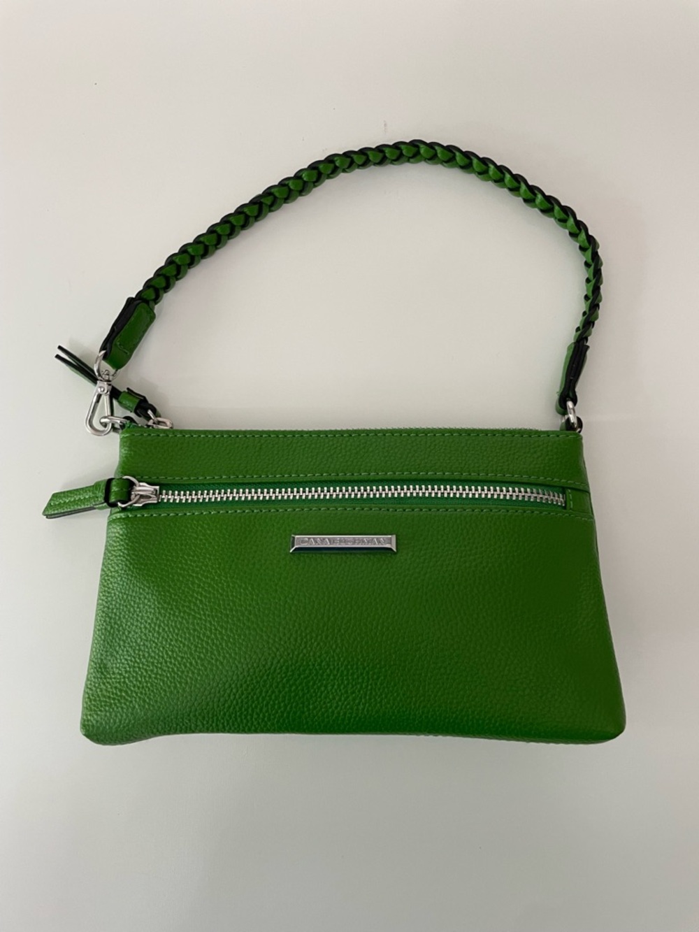 Dana Buchman Green Shoulder Bag with Braided Handle Y2K Coquette Maximalism